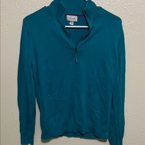 Izod Teal Zip-Up Sweater